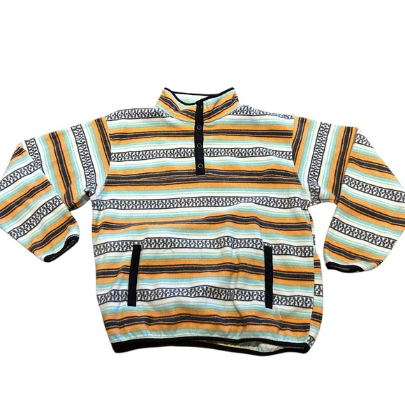 Cinch Other - Cinch Mens XL Fleece Quarter Snap Striped Multicolor Pullover